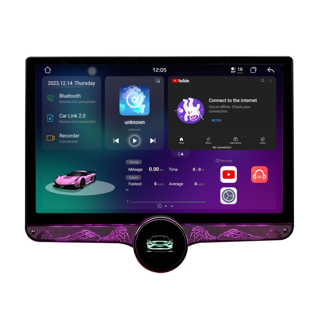 Gemstone Car Singal Knob Stereo 4GB/64GB Ram Display with Android 13