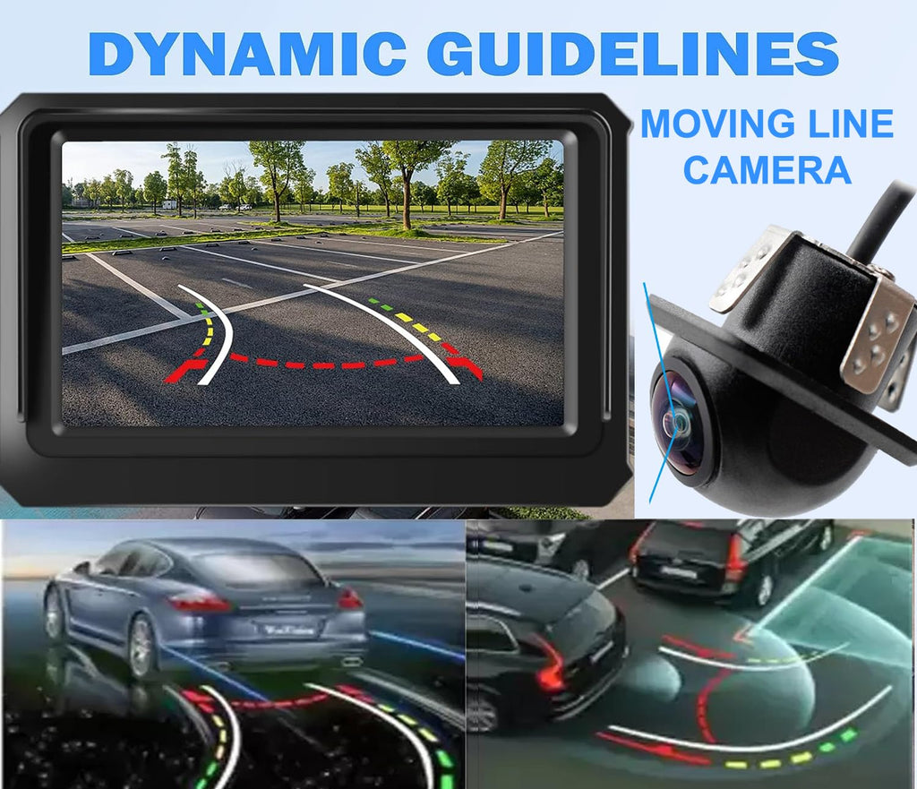 Car Dome Fish Eye Moving Camera Backup Rearview Vehicle Automotive Parking HD Night Vision 170-degree Reversing Surveillance AHD Lane Departure Warning Road Safety Monitoring.