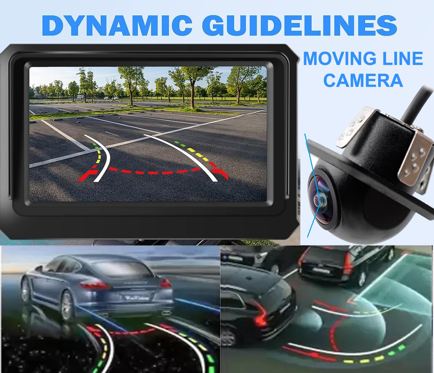 Car Dome Fish Eye Moving Camera Backup Rearview Vehicle Automotive Parking HD Night Vision 170-degree Reversing Surveillance AHD Lane Departure Warning Road Safety Monitoring.