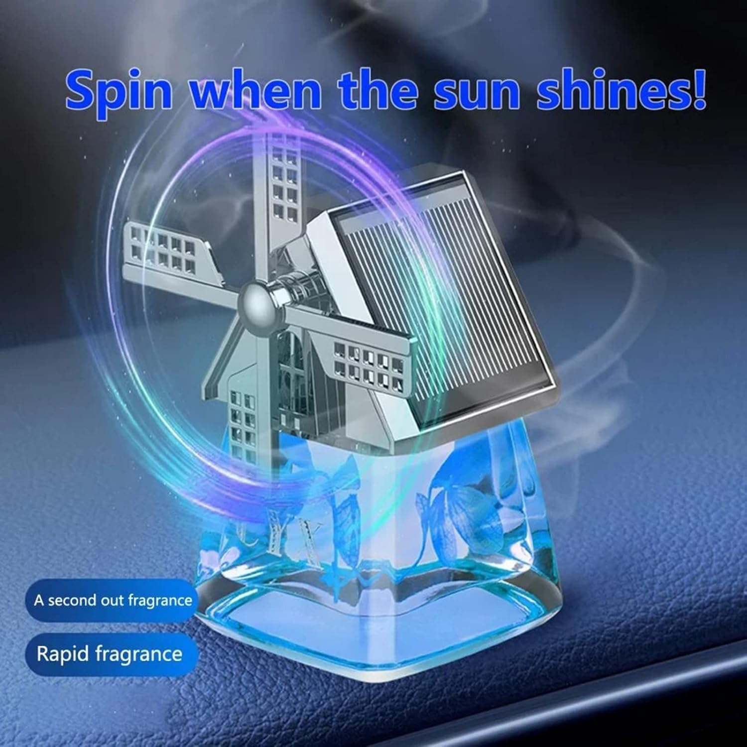 Windmill Solar Car Perfume Air Freshener Perfume