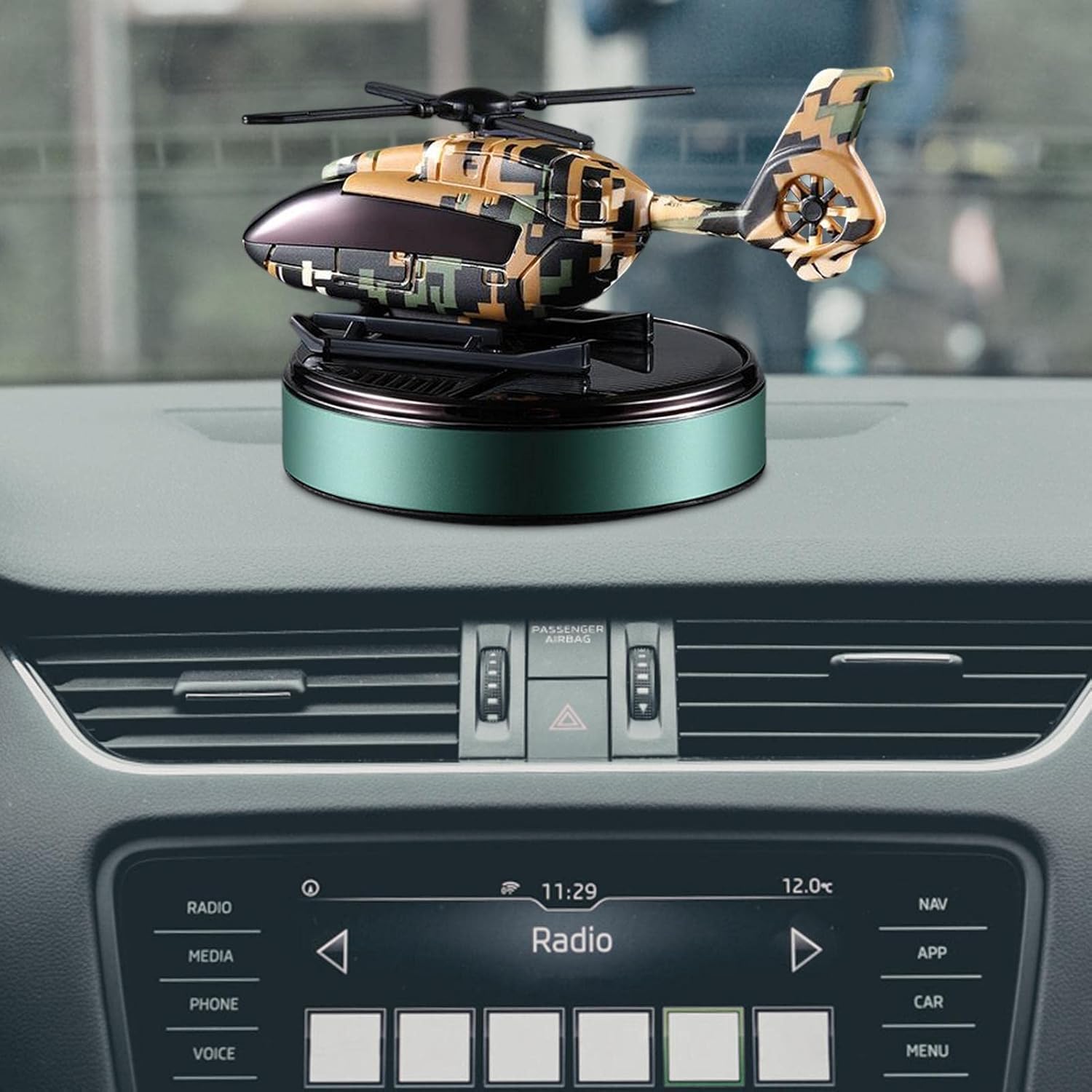 Helicopter military alloy Solar Car Air Freshener Car Freshener