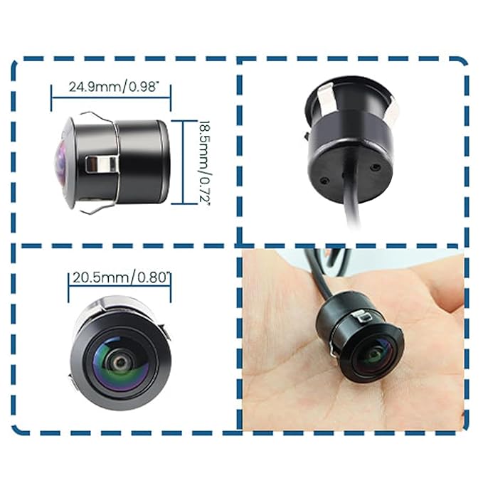 Fisheye Lens AHD 1080P Car Reverse Camera | Backup Camera - 170° Wide Angle, Night Vision, Water-Resistant - Compatible with Car Android Monitors and AHD/CVBS Switcher Camera