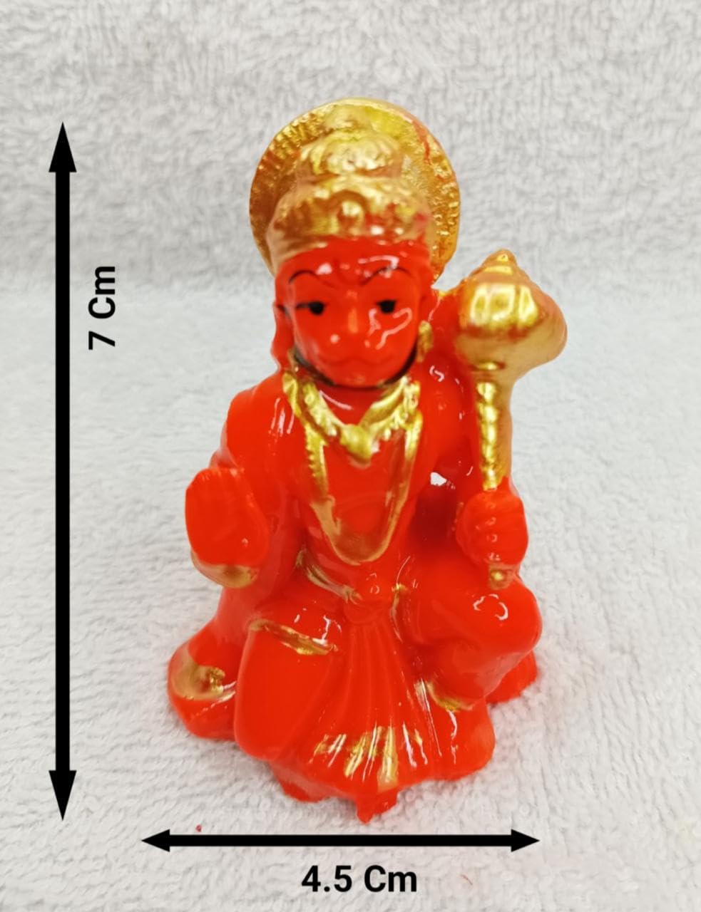 Hanuman Ji Ki Murti in Blessing Posture with Gada Sitting Lord Balaji Bajrangbali Sankat Mochan Bhagwan Idol for Temple car Dashboard Home Decoration, for Gifts, Etc