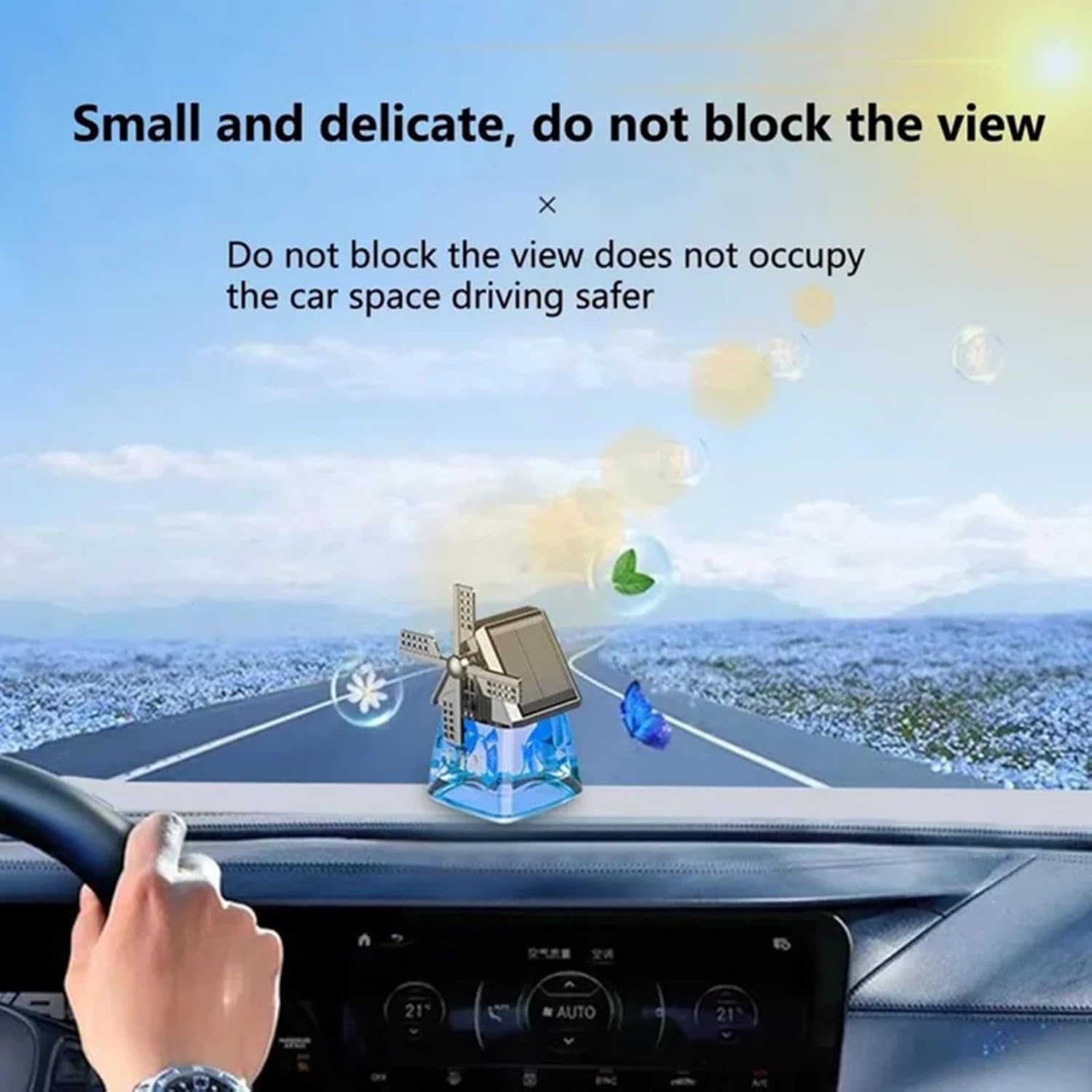 Windmill Solar Car Perfume Air Freshener Perfume