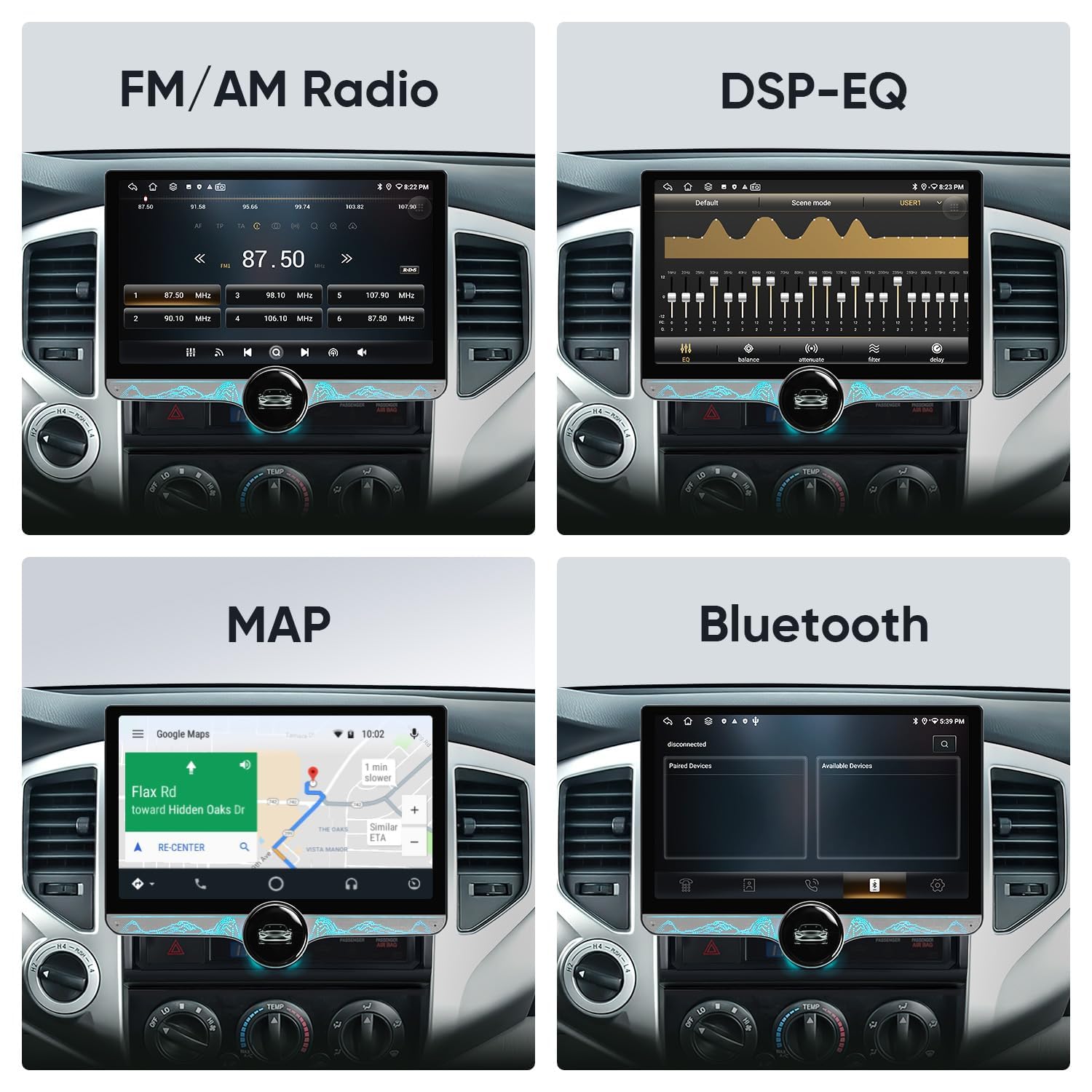 Gemstone Car Singal Knob Stereo 4GB/64GB Ram Display with Android 13