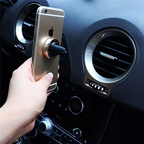 Golden Special 360 Degree Rotation Universal Magnetic Car Mount Mobile Holder Magnet Phone Holder Mobile Mount Stand for Car Ac Vent