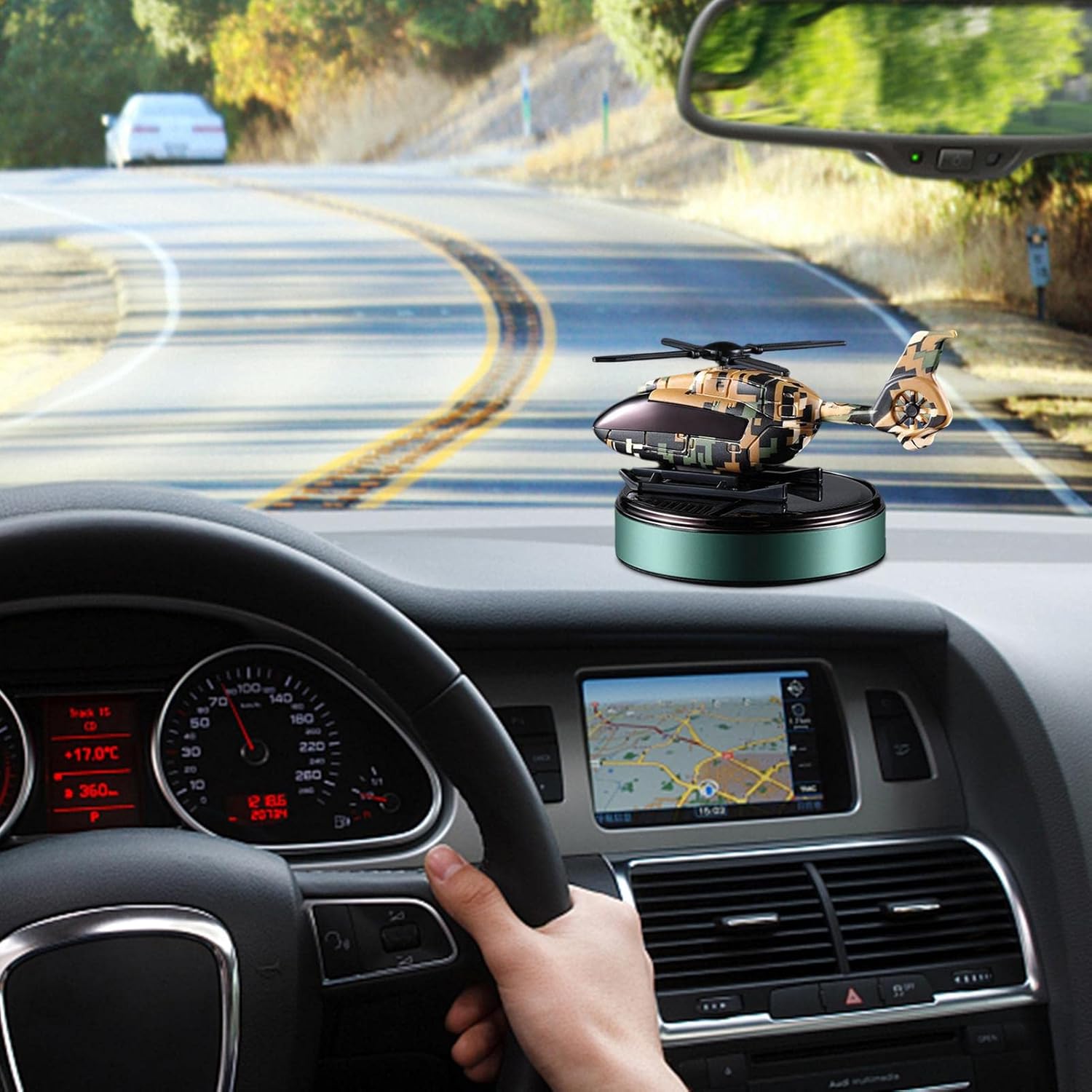 Helicopter military alloy Solar Car Air Freshener Car Freshener