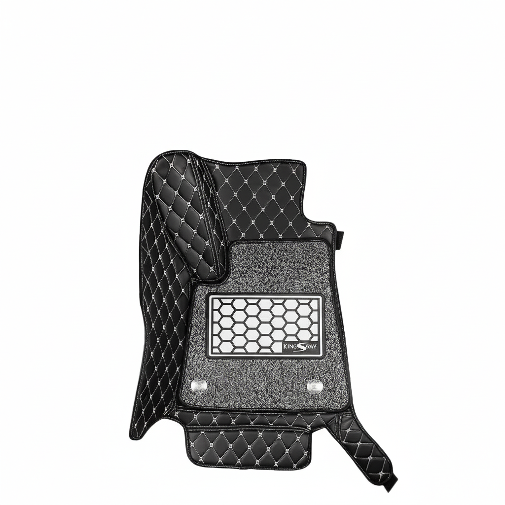 Universal 7D Car Mat Complete Set of 3 Pieces, Top-Notch PU Leatherette 7D Foot Mats