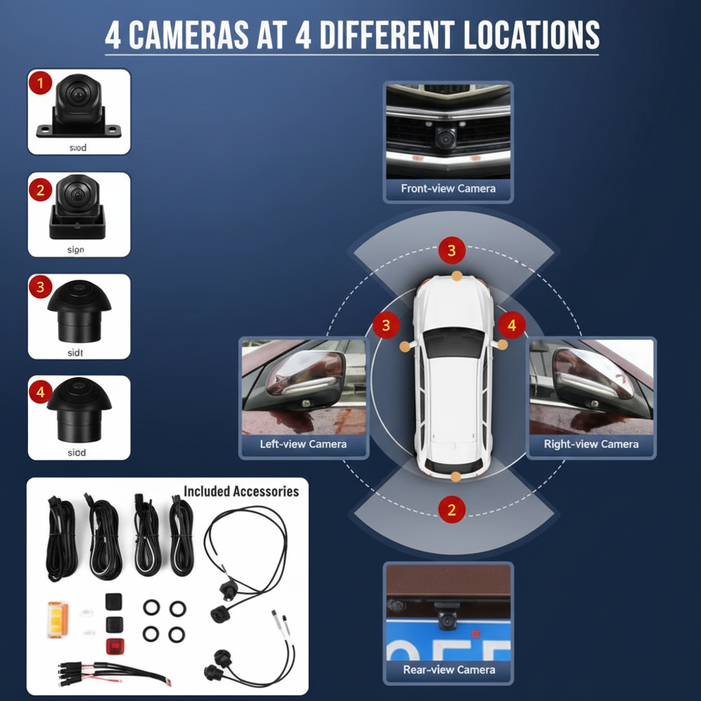360 Degree Car Camera with Advanced Around View Monitoring Bird View System Reverse Assist Camera System