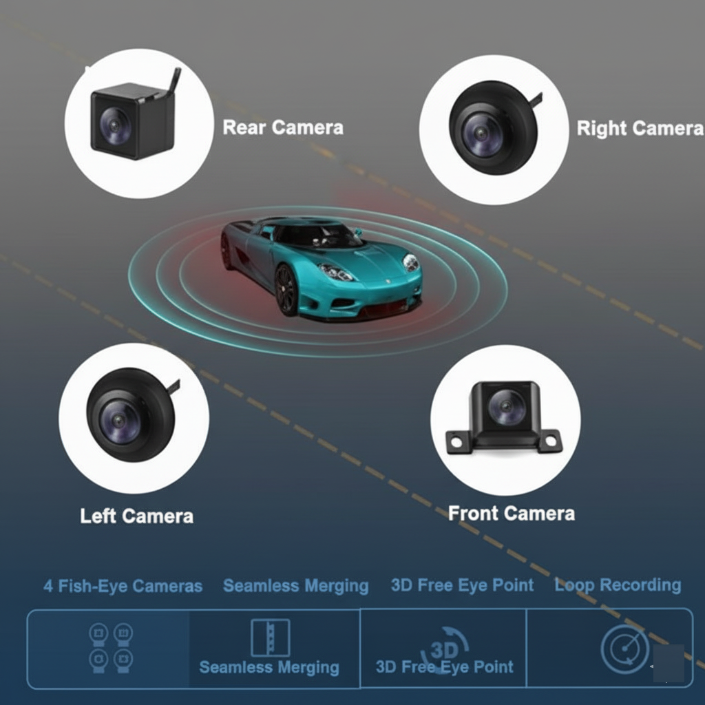 360 Degree Car Camera with Advanced Around View Monitoring Bird View System Reverse Assist Camera System